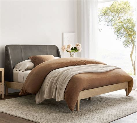 pottery barn leather bed|Layton Leather Bed